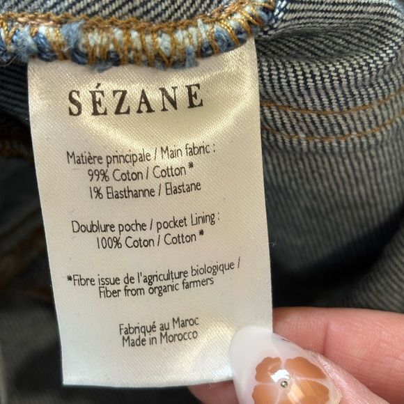 Sezane Brut Sexy Women’s Jeans 25 Tapered Straight Mid Rise Dark Blue Wash EUC - Picture 5 of 10